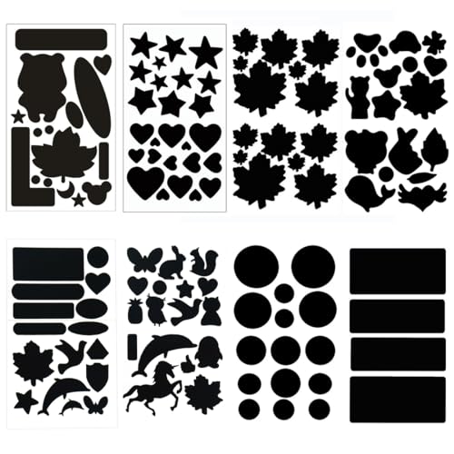BCBF 8 Sheets Down Jacket Repair Patch,Multi-Muster Flicken Selbstklebend Stoff, Selbstklebende Reparaturflicken Aus Nylon, Wasserdichte Reparatur-Klebeband Für Jacken,Zelte, Schlauchboot (Black) von BCBF