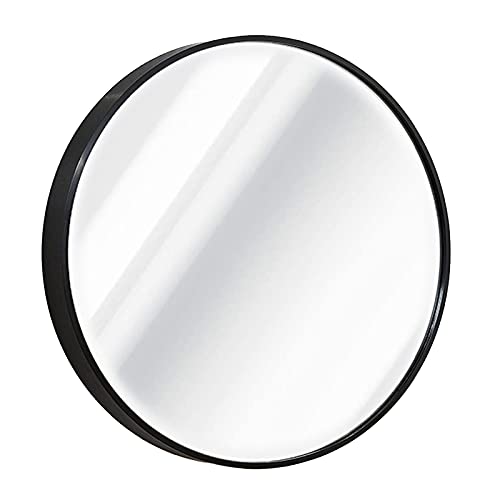 Runder Badezimmer-Wandspiegel, Metallrahmen, Badezimmerspiegel, moderner Badezimmer-Schminkspiegel, Licht, LuPB9rrg Zimmer, Eingangsbereich (Schwarz, 40 × 40 cm) von BCCCLLLSA