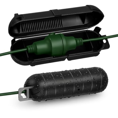 2 Stück Kabelbox Wasserdicht Outdoor IP44 wasserdichter Safe Box CEE Schutzbox Stromverbinder Schutzbox Garten Kabelbox Outdoor Steckerbox für Verlängerungskabel Elektrowerkzeug Rasenmäher von BCENG