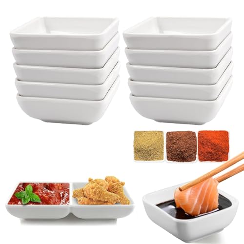 BCENG 10 Stück Kunststoff Dip Schälchen 7,5x7,5x3 cm Quadratische Saucenschälchen Stapelbar Weiß Saucenschälchen Mini Dip Schälchen Dessertschalen für Soße Dipping Gewürzen Früchten Snack BCENG 10 Stück Kunststoff Dip Schälchen 7,5x7,5x3 cm Quadratische Saucenschälchen Stapelbar Weiß Saucenschälchen Mini Dip Schälchen Dessertschalen für Soße Dipping Gewürzen Früchten Snack von BCENG