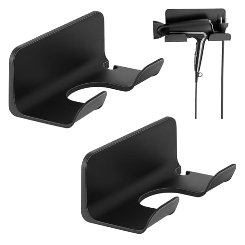 BCENG 2 Stück Fönhalter Ohne Bohren Fönhalterständer Schwarz Wandhalterung für Haartrockner Haartrocknerständer für Badezimmer Geeignet für die meisten Haartrockner Einfache Installation BCENG 2 Stück Fönhalter Ohne Bohren Fönhalterständer Schwarz Wandhalterung für Haartrockner Haartrocknerständer für Badezimmer Geeignet für die meisten Haartrockner Einfache Installation von BCENG