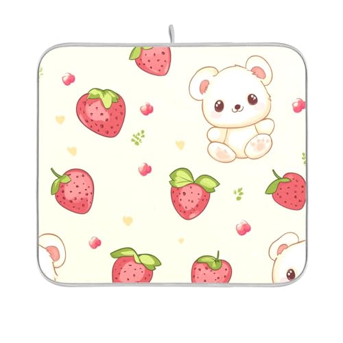 Childish Cute Beers Sstrawberry Beige Dish Drying Mat Reusable Rectangle Small Dish Drainers Mats for Kitchen Counter 16x18 Easy Clean Decorative Home Decor Essentials Childish Cute Beers Sstrawberry Beige Dish Drying Mat Reusable Rectangle Small Dish Drainers Mats for Kitchen Counter 16x18 Easy Clean Decorative Home Decor Essentials von BCFHRGT