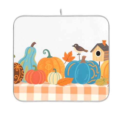 Hello Fall Herbst Kürbis kariert kariert Abtropfmatte wiederverwendbar rechteckig kleines Abtropfgestell Matte und Gestell 40,6 x 45,7 cm leicht zu reinigen dekorative Heimdekoration Essentials Hello Fall Herbst Kürbis kariert kariert Abtropfmatte wiederverwendbar rechteckig kleines Abtropfgestell Matte und Gestell 40,6 x 45,7 cm leicht zu reinigen dekorative Heimdekoration Essentials von BCFHRGT