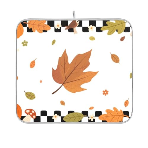 Hello Fall Herbst Kürbis kariert kariert Geschirrmatte wiederverwendbar rechteckig kleines Abtropfbrett 40,6 x 45,7 cm leicht zu reinigen dekorative Heimdekoration Essentials Hello Fall Herbst Kürbis kariert kariert Geschirrmatte wiederverwendbar rechteckig kleines Abtropfbrett 40,6 x 45,7 cm leicht zu reinigen dekorative Heimdekoration Essentials von BCFHRGT