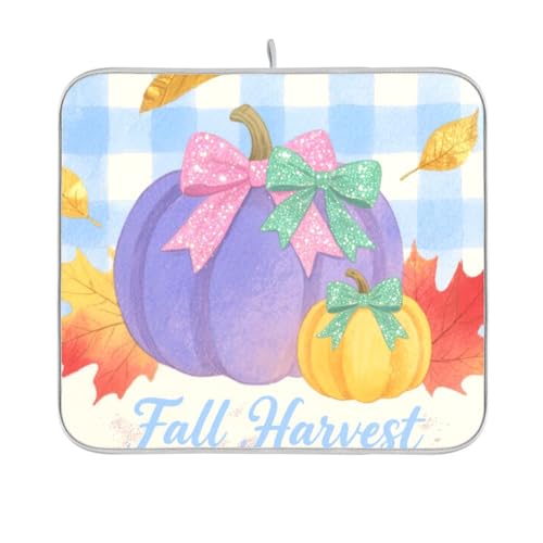 Hello Fall Herbst Kürbis kariert kariert blau Geschirrabtropfmatte wiederverwendbar rechteckig klein Abtropfmatte Küchentheke 40,6 x 45,7 cm leicht zu reinigen dekorative Heimdekoration Essentials Hello Fall Herbst Kürbis kariert kariert blau Geschirrabtropfmatte wiederverwendbar rechteckig klein Abtropfmatte Küchentheke 40,6 x 45,7 cm leicht zu reinigen dekorative Heimdekoration Essentials von BCFHRGT