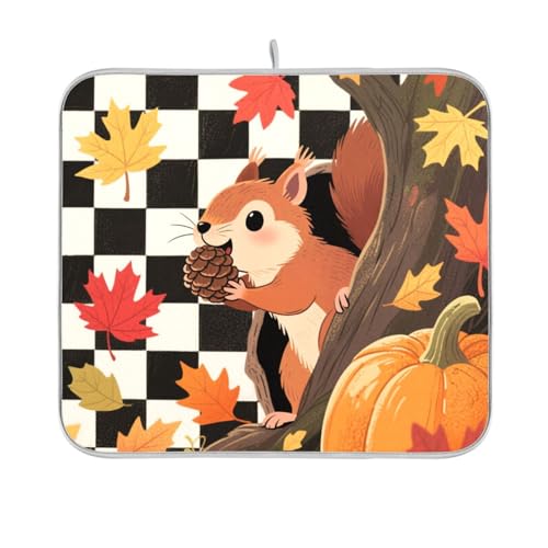 Hello Fall Herbst schwarz weiß kariert kariert Geschirrmatte wiederverwendbar rechteckig kleine Abtropfmatte 40,6 x 45,7 cm leicht zu reinigen dekorative Heimdekoration Essentials Hello Fall Herbst schwarz weiß kariert kariert Geschirrmatte wiederverwendbar rechteckig kleine Abtropfmatte 40,6 x 45,7 cm leicht zu reinigen dekorative Heimdekoration Essentials von BCFHRGT