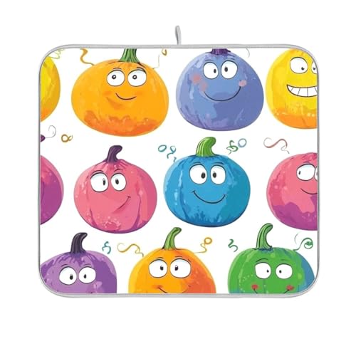 Niedliche Cartoon-Kürbis-Geschirrmatte, wiederverwendbar, rechteckig, kleine Küchenarbeitsplatte, Dekoration, 40,6 x 45,7 cm, leicht zu reinigen, dekorative Heimdekoration Niedliche Cartoon-Kürbis-Geschirrmatte, wiederverwendbar, rechteckig, kleine Küchenarbeitsplatte, Dekoration, 40,6 x 45,7 cm, leicht zu reinigen, dekorative Heimdekoration von BCFHRGT