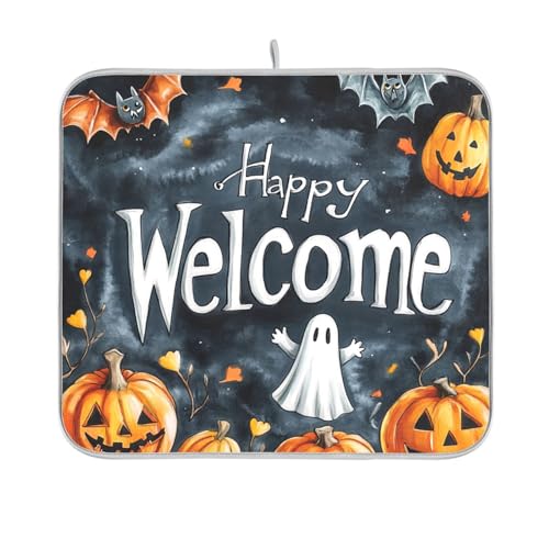 Nightmare Halloween-Kürbis-Abtropfmatte, wiederverwendbar, rechteckig, klein, matt, 40,6 x 45,7 cm, leicht zu reinigen, dekorative Heimdekoration von BCFHRGT