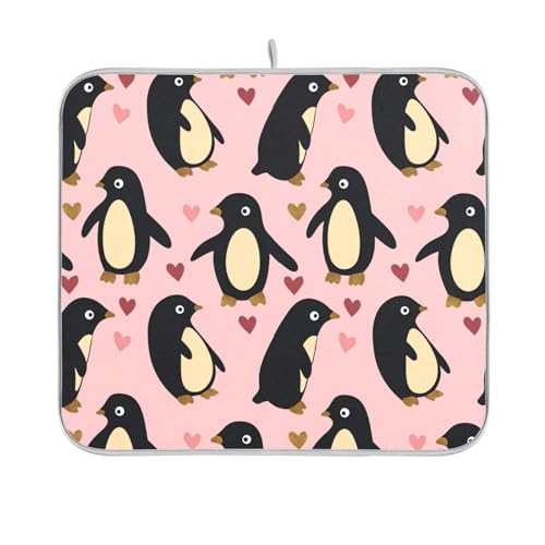 Pinguin Pfirsich Valentines Gold Geschirrmatte wiederverwendbar rechteckig kleine Gummimatte Arbeitsplatte 40,6 x 45,7 cm leicht zu reinigen dekorative Heimdekoration Essentials Pinguin Pfirsich Valentines Gold Geschirrmatte wiederverwendbar rechteckig kleine Gummimatte Arbeitsplatte 40,6 x 45,7 cm leicht zu reinigen dekorative Heimdekoration Essentials von BCFHRGT