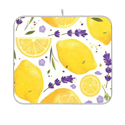 Spring Lavender Lemons Fresh Dish Drying Mat Reusable Rectangle Small Dish Drainer Mat 16x18 Easy Clean Decorative Home Decor Essentials Spring Lavender Lemons Fresh Dish Drying Mat Reusable Rectangle Small Dish Drainer Mat 16x18 Easy Clean Decorative Home Decor Essentials von BCFHRGT
