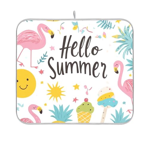 Summer Flamingos Fresh Fruits Dish Mat Reusable Rectangle Small Rubber mat countertop 16x18 Easy Clean Decorative Home Decor Essentials Summer Flamingos Fresh Fruits Dish Mat Reusable Rectangle Small Rubber mat countertop 16x18 Easy Clean Decorative Home Decor Essentials von BCFHRGT