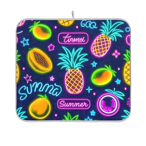 Summer Neon Fruit Ananas Fruit Dish Drying Mat Reusable Rectangle Small Dish Drainer Mat for Kitchen Counter, 16x18 Easy Clean Decorative Home Decor Essentials Summer Neon Fruit Ananas Fruit Dish Drying Mat Reusable Rectangle Small Dish Drainer Mat for Kitchen Counter, 16x18 Easy Clean Decorative Home Decor Essentials von BCFHRGT