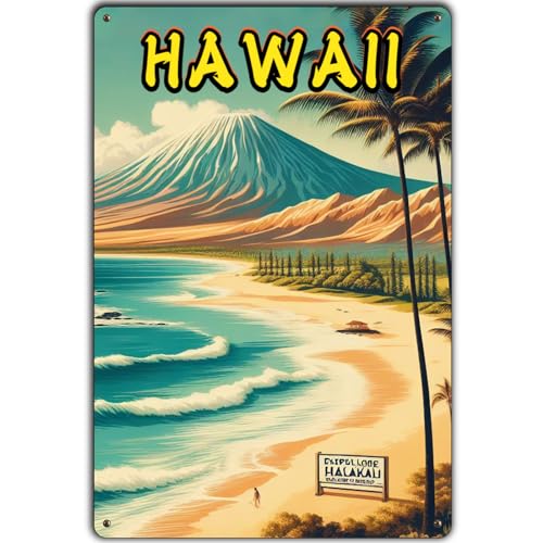 BCHUAN Hawaii Vintage-Blechschild, Retro-Reiseposter der Freiheitsstatue gegen den sonnigen Himmel, Wanddekoration für Männer und Frauen, Raumdekoration für Zuhause, Bars, Clubs, Cafés, 20,3 x 30,5 cm BCHUAN Hawaii Vintage-Blechschild, Retro-Reiseposter der Freiheitsstatue gegen den sonnigen Himmel, Wanddekoration für Männer und Frauen, Raumdekoration für Zuhause, Bars, Clubs, Cafés, 20,3 x 30,5 cm von BCHUAN