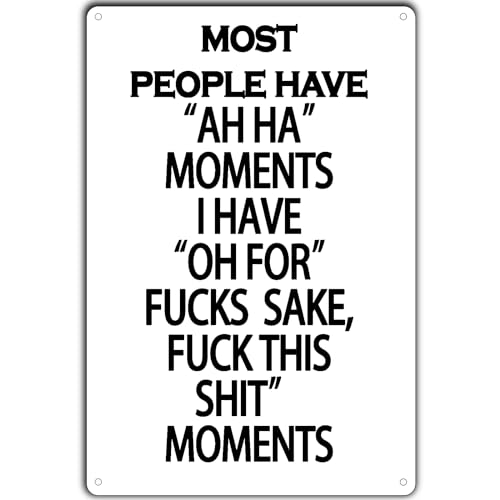 BCHUAN Lustiges Vintage-Blechschild "Most People Have AH-HA Moments", Metallschild, Bar, Garage, Büro, Kneipe, Männerhöhle, Dekoration, 30,5 x 20,3 cm BCHUAN Lustiges Vintage-Blechschild "Most People Have AH-HA Moments", Metallschild, Bar, Garage, Büro, Kneipe, Männerhöhle, Dekoration, 30,5 x 20,3 cm von BCHUAN