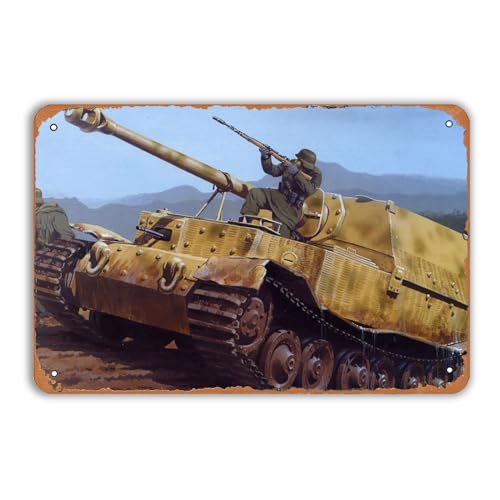 BCHUAN Metall-Blechschild aus dem Zweiten Weltkrieg mit Panzern, Vintage-Scharfschütze auf Panzer, Retro-Poster, Wanddekoration für Bars, Restaurants, Veteranen, Clubs, Kneipen, 30,5 x 20,3 cm BCHUAN Metall-Blechschild aus dem Zweiten Weltkrieg mit Panzern, Vintage-Scharfschütze auf Panzer, Retro-Poster, Wanddekoration für Bars, Restaurants, Veteranen, Clubs, Kneipen, 30,5 x 20,3 cm von BCHUAN