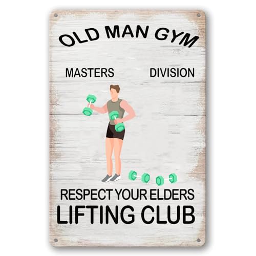 Old Man Gym Schild – Gewichtheben Schilder Home Decor Gym Man Poster – Masters Division – Respect Your Elders – Fitness Metallschilder Gewichtheben Poster Gym Blechschild 20,3 x 30,5 cm Old Man Gym Schild – Gewichtheben Schilder Home Decor Gym Man Poster – Masters Division – Respect Your Elders – Fitness Metallschilder Gewichtheben Poster Gym Blechschild 20,3 x 30,5 cm von BCHUAN