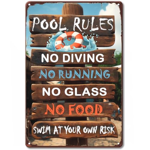 Schild mit Aufschrift "No Diving Pool", für den Außenbereich, lustiges Vintage-Metallschild, Schwimmbad-Dekoration, Pool-Sicherheitsschild, personalisierte Pool-Dekorationen, Wandkunst für Strandparty Schild mit Aufschrift "No Diving Pool", für den Außenbereich, lustiges Vintage-Metallschild, Schwimmbad-Dekoration, Pool-Sicherheitsschild, personalisierte Pool-Dekorationen, Wandkunst für Strandparty von BCHUAN
