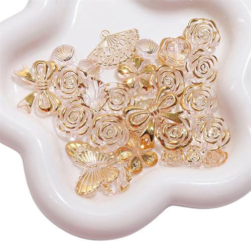 Robuste Mehrzweck-Acrylperlen mit goldfarbenem Bastelzubehör für Armbänder, Halsketten und Ohrringe, Werkzeug-Set Robuste Mehrzweck-Acrylperlen mit goldfarbenem Bastelzubehör für Armbänder, Halsketten und Ohrringe, Werkzeug-Set von BCIOUS