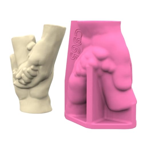 Silikonform mit Hand in Händen, Übertopf, Vasenformen, geeignet für handgefertigte Blumentöpfe und Schreibtisch-Organizer von BCIOUS