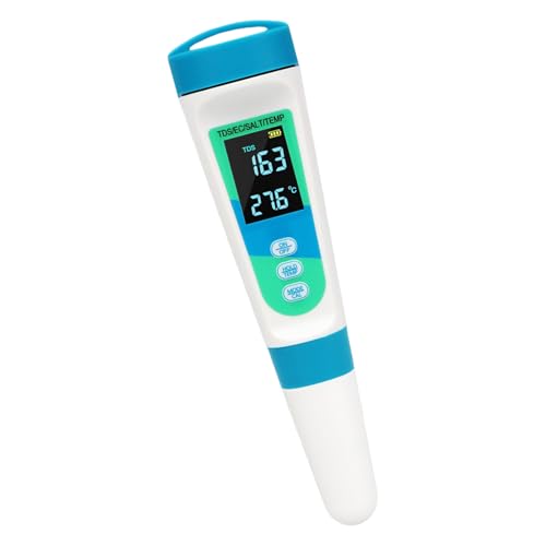Wassertestgerät Klein 4 in 1 Wasserzähler Handheld für Aquarien Pools & Trinkwasseranalyse und Salzgehaltsmesser von BCIOUS