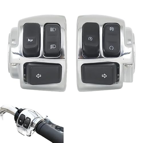 1 "Lenkersteuerungsschalter 25-mm-Handle-Stange-Turnschalter kompatibel mit Sportster XL 96-13 Softail 96-10 96-11 Passt die meisten 1-Zoll-Lenkermotorräder an(Lenkerregelung b) von BCIXKHMT