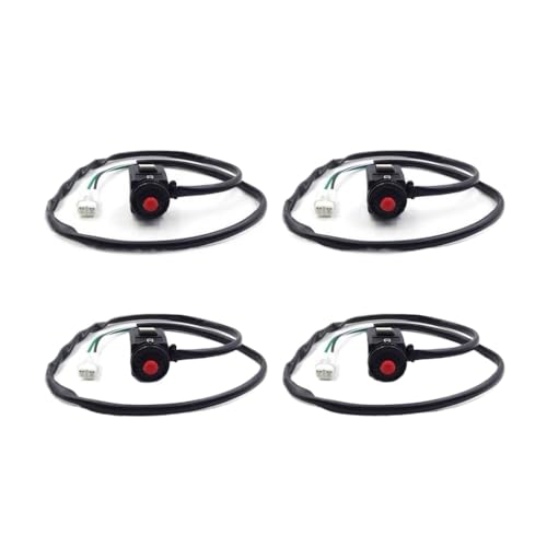 Motorrad-Lenker-Grip-Schalter wasserdichtem Momentan-Latching Flameout-Taste Kurzstopp kompatibel mit KX-F-Modellen an der Steuerung(4 PCs) von BCIXKHMT