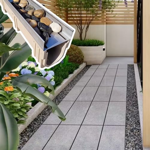 BCJMKDX Abflussabdeckungen,. Dekorative Drainagerinnen und -roste for den Außenbereich, Drainagerinnensysteme for Terrassen, Robustes französisches Drainage-Set(30x35cm(11 3/4x13 3/4")) von BCJMKDX