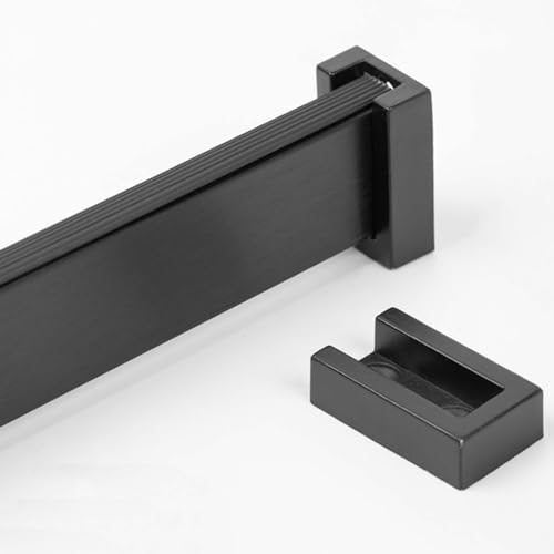 BCJMKDX Garderobenstangen. Breiteres Kleiderbügelgestell mit Halterungssatz, rutschfeste Kleiderstange for den Kleiderschrank, leicht zu schneiden(Black,60cm(23 5/8") Length) von BCJMKDX