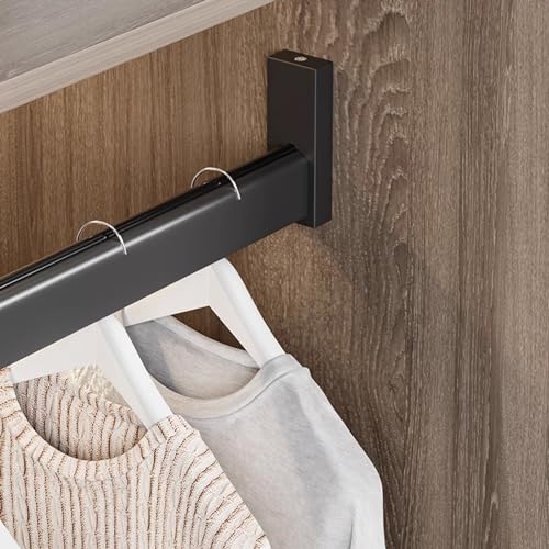 BCJMKDX Garderobenstangen. Kleiderschrankstange, rutschfeste Kleiderstange, Wand-/Obermontage, rostfreier Ersatz for Kleiderstangen(Black,140cm(55 1/8")) von BCJMKDX