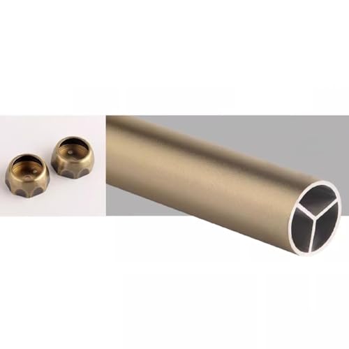 BCJMKDX Garderobenstangen. Kleiderstange, mattiert, Kleiderstange, 2,5 cm Durchmesser, robuste Kleiderstange mit Endkappen(Champagne,60cm(23 5/8 in)) von BCJMKDX