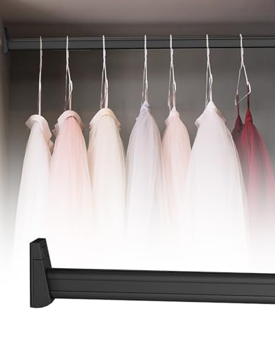 BCJMKDX Garderobenstangen. Kleiderstange for Aufhängen von Kleidern, 40 bis 150 cm, Stabiler Kleiderständer aus Metall for Einzelhandelsboutiquen, Wäscherei, Black,100cm(39 3/8") von BCJMKDX