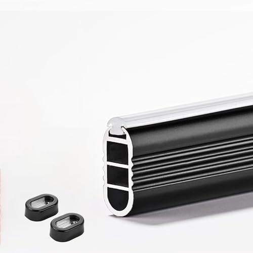 BCJMKDX Garderobenstangen. Robuster Kleiderständer aus Metall for Zuhause, zuschneidbare Kleiderstange for den Kleiderschrank mit geräuscharmem Anti-Rutsch-Streifen(Black,100cm(39 3/8 in)) von BCJMKDX