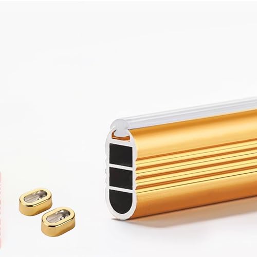 BCJMKDX Garderobenstangen. Robuster Kleiderständer aus Metall for Zuhause, zuschneidbare Kleiderstange for den Kleiderschrank mit geräuscharmem Anti-Rutsch-Streifen(Gold,100cm(39 3/8 in)) von BCJMKDX