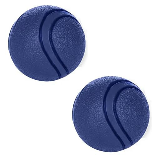BCJMKDX Hundespielzeug. Hundespielzeug Gummiball Bissfester Ball Spielzeug for Hunde Welpen Teddy Pitbull Fester Ball Heimtierbedarf 2Stk Rot S(Blue S) von BCJMKDX