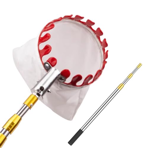 BCJMKDX Obstpflücker, Obstpflückerkorb mit Stoffbeutel, Obstpflückstange mit Verstellbarer Stange, Zitruspflücker aus Edelstahl for Birne, Zitrone(2.1m) von BCJMKDX