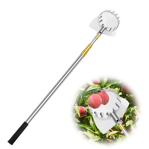 BCJMKDX Obstpflücker, Obstpflückerstange mit rutschfestem Griff, Feigenpflücker mit Stofftasche, Obstpflückerkorb for Birne, Zitrone, Orange, Aprikose(2.5m) von BCJMKDX