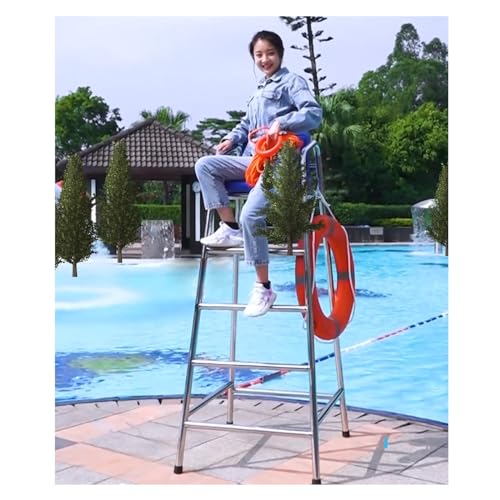 BCJMKDX Rettungsschwimmerstühle, Rettungsschwimmerstuhl aus Edelstahl 304 for Schwimmbäder, 70 Zoll hohe Rettungsschwimmerstühle/Leiter for den Innen- und Außenbereich von BCJMKDX