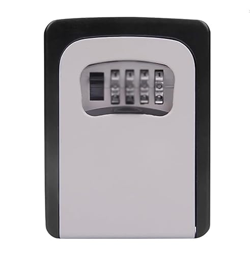 BCJMKDX Schlüsselsafe mit 4 Ziffern, sicherer Schlüsselkasten, wasserdichter Outdoor-Schlüsselversteck for Hausschlüssel, geeignet for Vermietungen oder Privathäuser(Grey) von BCJMKDX
