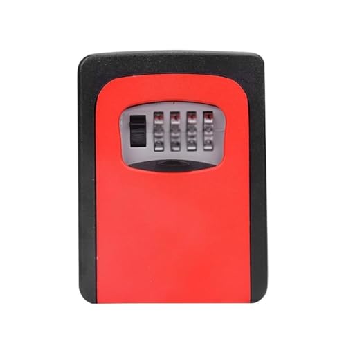 BCJMKDX Schlüsselsafe mit 4 Ziffern, sicherer Schlüsselkasten, wasserdichter Outdoor-Schlüsselversteck for Hausschlüssel, geeignet for Vermietungen oder Privathäuser(Red) von BCJMKDX