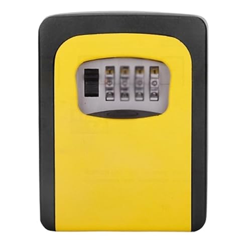 BCJMKDX Schlüsselsafe mit 4 Ziffern, sicherer Schlüsselkasten, wasserdichter Outdoor-Schlüsselversteck for Hausschlüssel, geeignet for Vermietungen oder Privathäuser(Yellow) von BCJMKDX