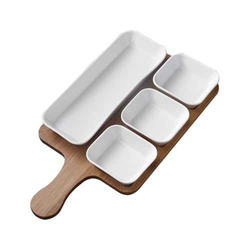 BCJMKDX Snack-Tablett, Gewürztablett mit 4 Fächern, Serviergeschirr for Gäste, perfekt for Snacks, Vorspeisen, Obst, Süßigkeiten, Chips- und Dip-Sets BCJMKDX Snack-Tablett, Gewürztablett mit 4 Fächern, Serviergeschirr for Gäste, perfekt for Snacks, Vorspeisen, Obst, Süßigkeiten, Chips- und Dip-Sets von BCJMKDX