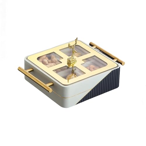 BCJMKDX Snack-Tablett, Unterteilte Servierschalen mit Deckel, multifunktionales Party-Snacktablett for Obst, Nüsse, Süßigkeiten, Cracker, Gemüse(B) von BCJMKDX