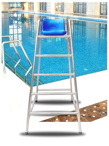 Rettungsschwimmerstühle, 4,92 Fuß 5,9 hohe Schiedsrichterstühle for kommerzielle Schwimmwettbewerbe, Barhocker for Terrassendecks im Freien, Rettungsschwimmer am Seeufer(5 Tier 5.9ft/180cm High) von BCJMKDX