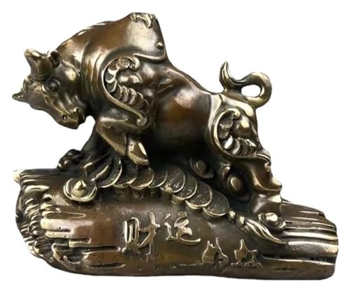 Skulpturen Antike Handwerk Messing Kuh Ornamente Schreibtisch Und Wohnzimmer Feng Shui Reichtum Skulpturen Kupfer Statue von BCLYERBJ