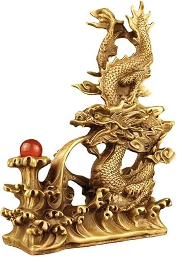 Skulpturen Antikes Dekor Messing Drachen Ornamente Kreatives Handwerk Büro Feng Shui Desktop Dekoration(M) von BCLYERBJ