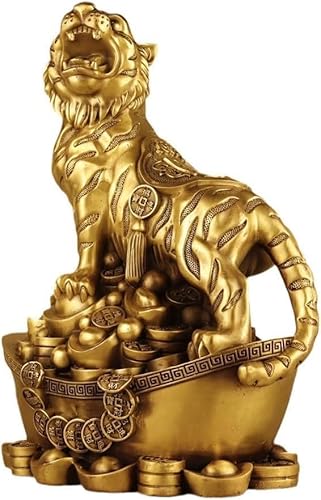 Skulpturen Antikes Dekor Wohnzimmer Büro Shop Desktop Kupfer Tiger Ornamente Handwerk Eingang Theke Top Dekoration Messing(M) von BCLYERBJ
