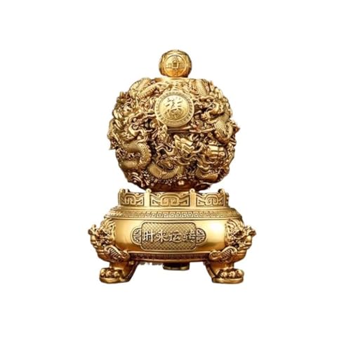Skulpturen Büro Desktop Drachen Drehen Die Universum Stativ Ornamente Möbel Veranda Handwerk Kupfer Statue(A) von BCLYERBJ