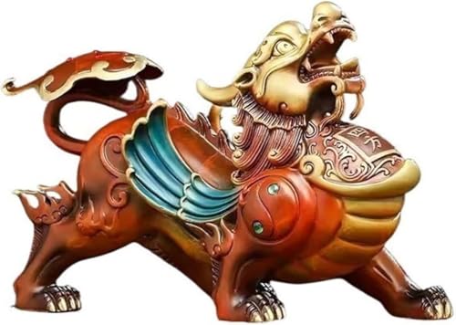 Skulpturen Decor Fortune Pixiu Ornament Wohnzimmer Eingang Büro Kupfer Dekoration Chinesische Tee Tisch Schreibtisch Dekor(Left,M) von BCLYERBJ