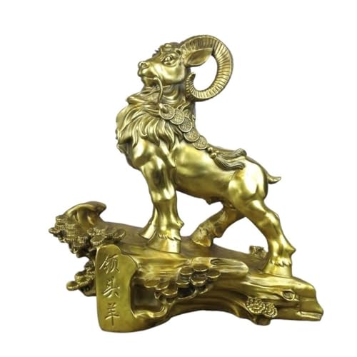Skulpturen Handwerk Schmuck Metall Messing Schaf Ornamente Innen Zähler Vermögen Skulpturen Büro Desktop Ornamente Kupfer Statue(L) von BCLYERBJ