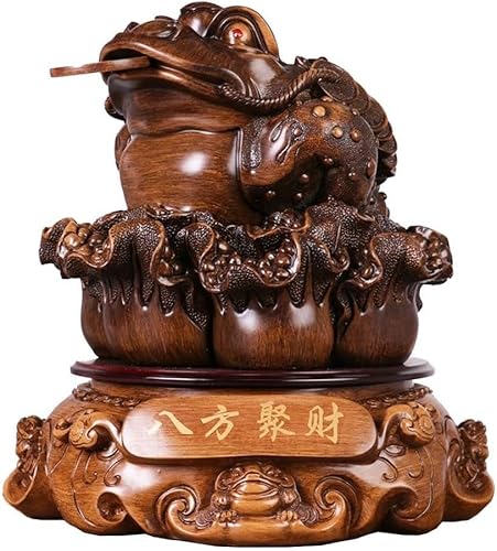 Skulpturen Kröte Ornamente Dreibeinigen Handwerk Wohnzimmer Reichtum Kröte Statue Decor Büro Schreibtisch Dekorative Accessoires(L) von BCLYERBJ
